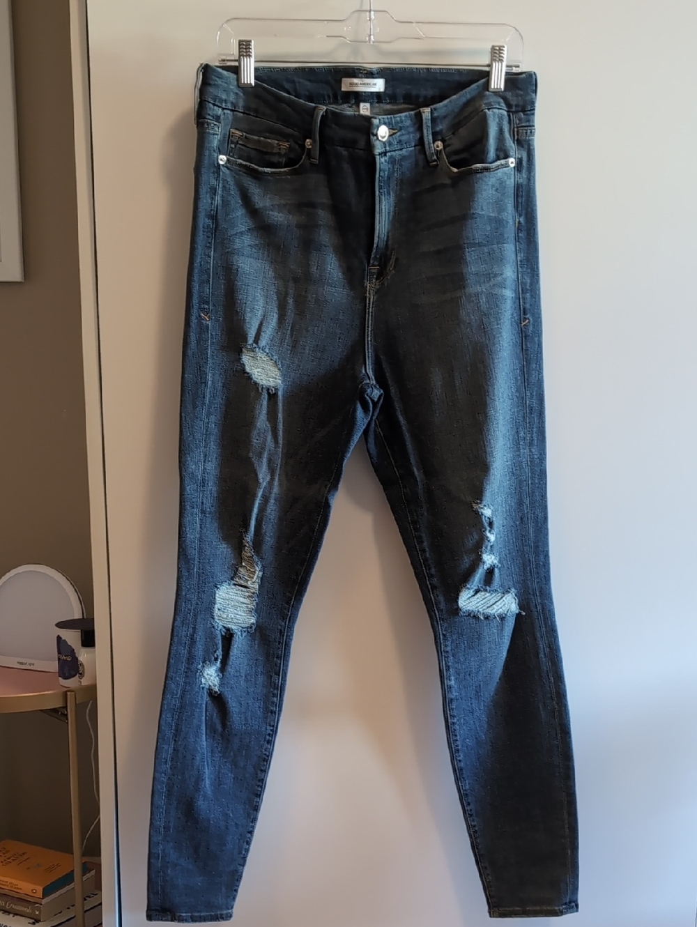 Good American Good Waist Ripped Skinny Jeans